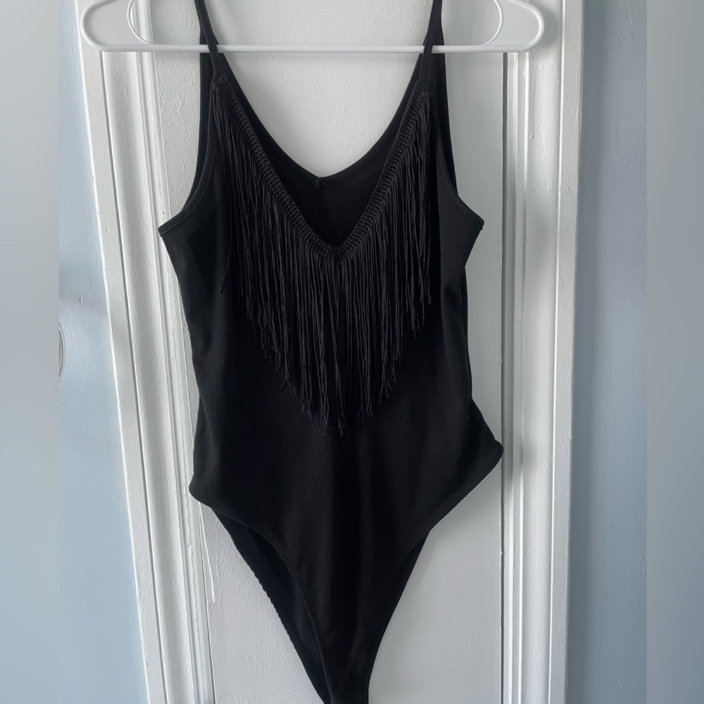 Black V-Neck Bodysuit